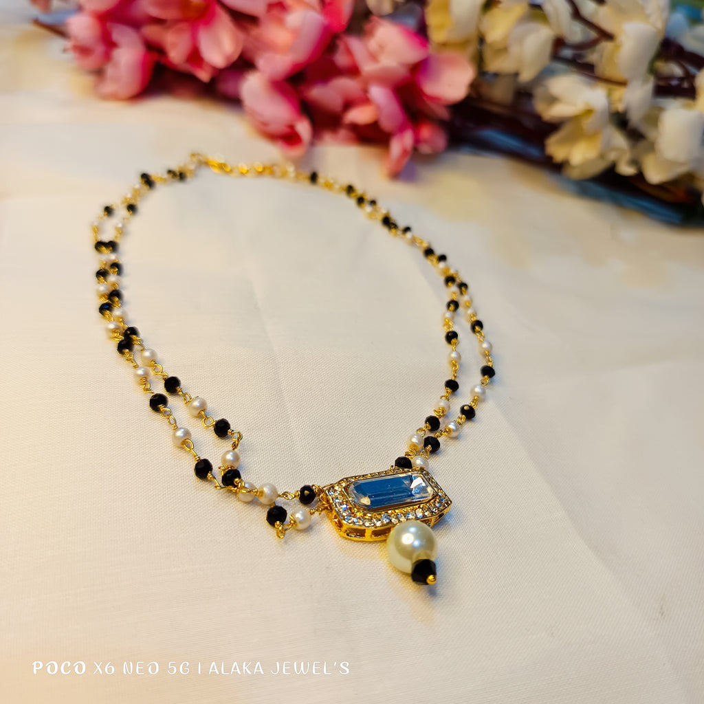 Double chained Kundan mangalsutra