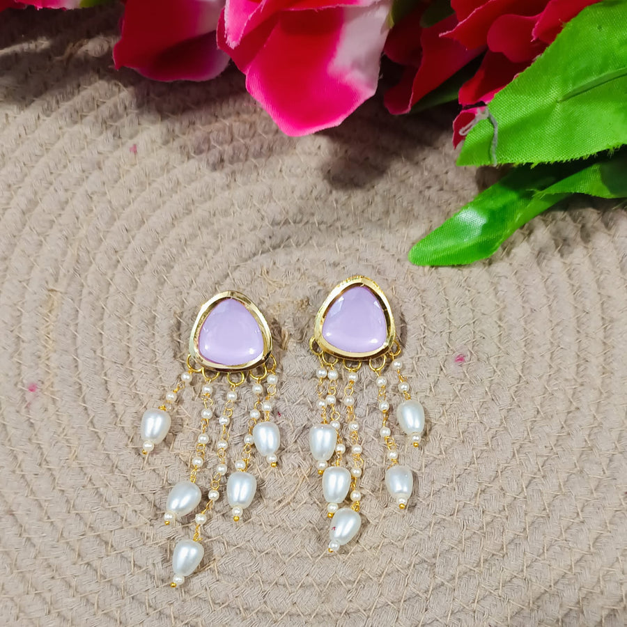 large indico meenakari kundan earrings