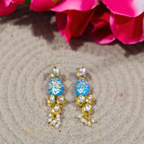 blue meenakari kundan earrings