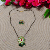 Green Kundan mangalsutra set
