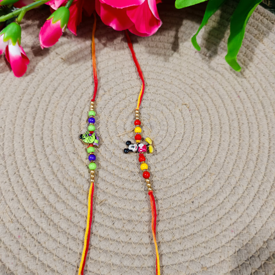 cartoon rakhi  + surprise gift (2 pieces )